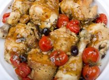 pollo con olive e pomodorini